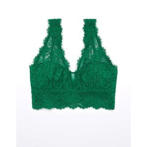 NEW Aerie women Bralette Medium DD 34 DD DDD Eyelash lace bra convertible green